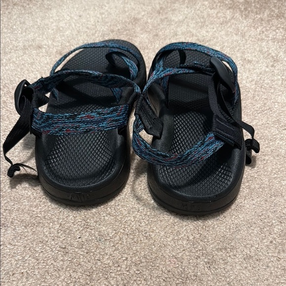 Chaco Black and Blue Sport Sandals with Adjustable Straps - Picture 3 of 6